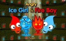 angry ice girl and fire boy