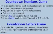 Countdown Numbers and Letters Game
